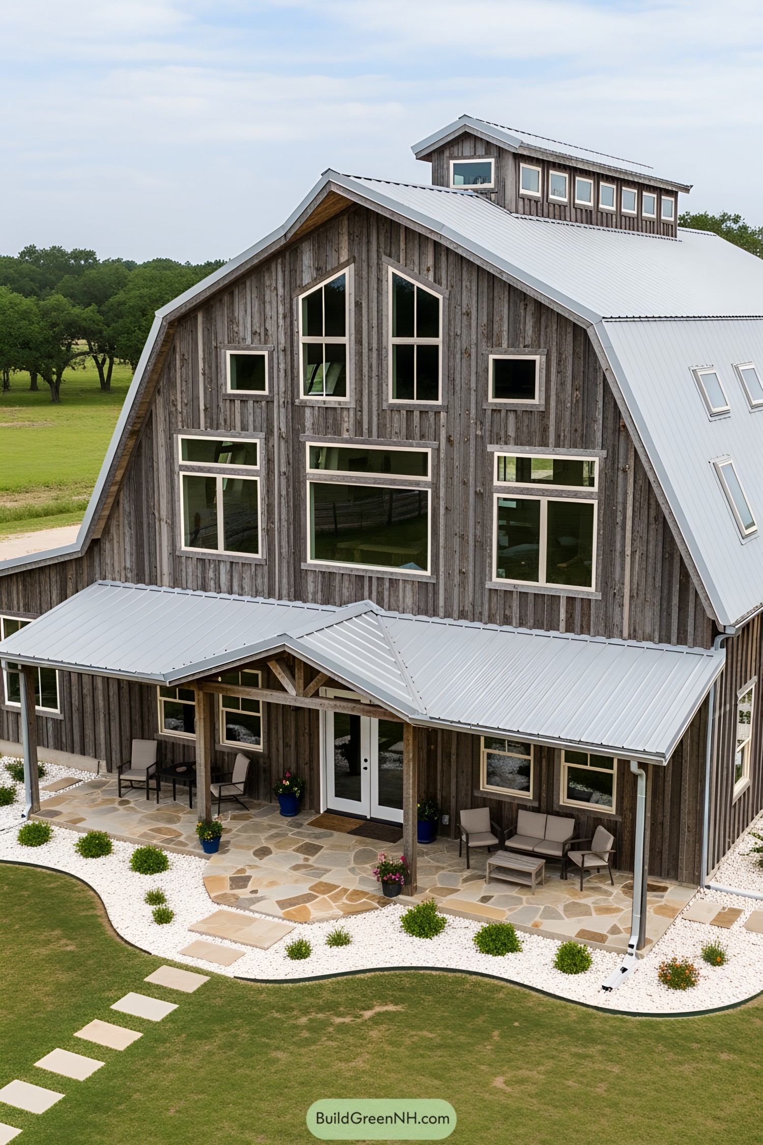Massive rustic house with large windows