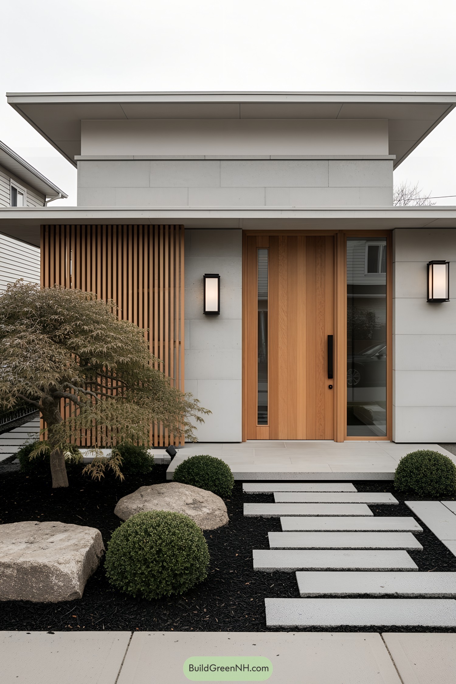 Modern Japanese house with minimalist wooden design