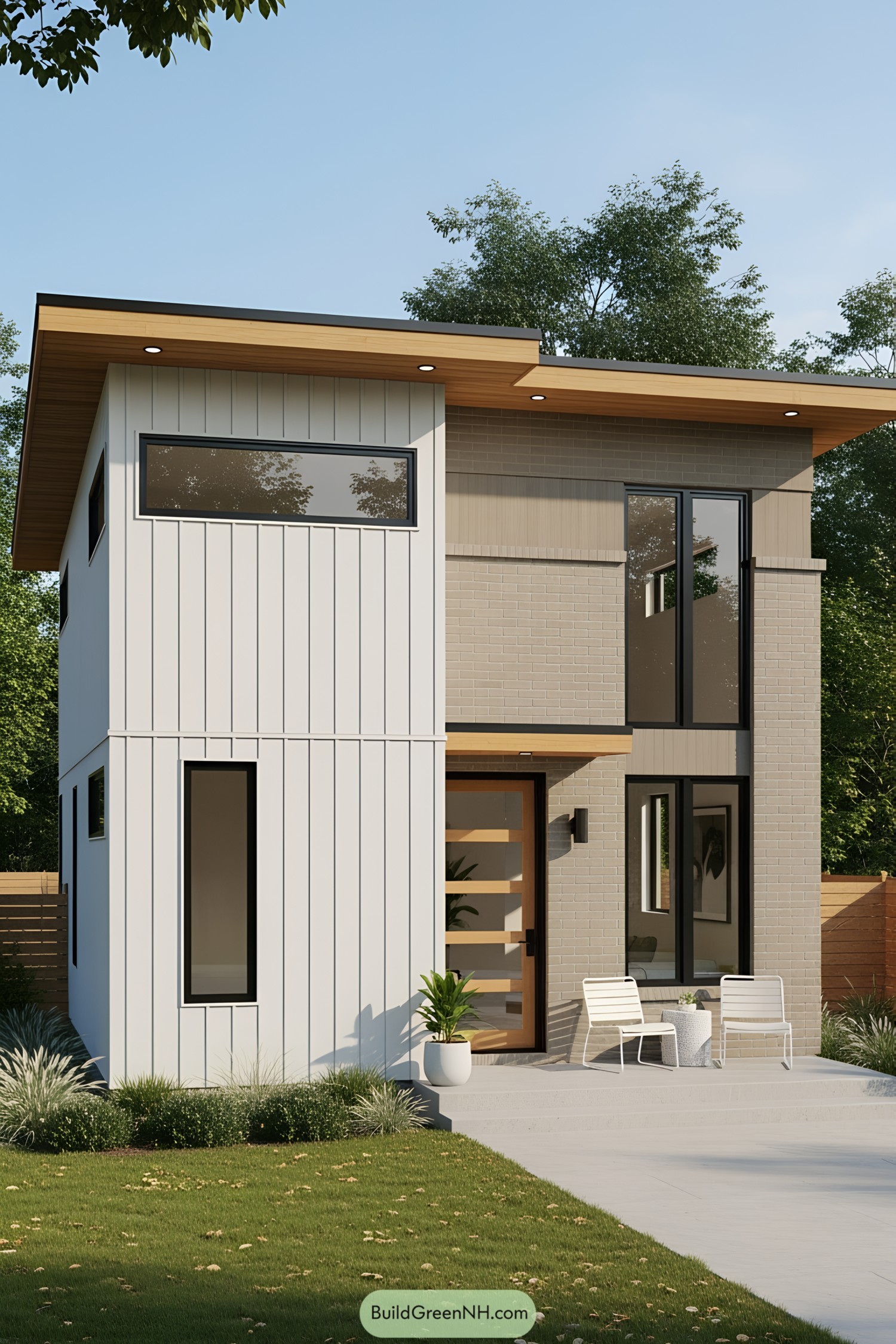 Modern tiny house with sleek design and minimalist charm