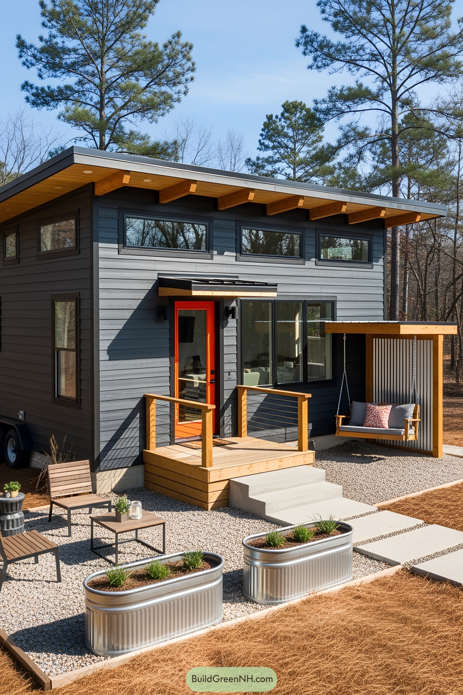 Charming tiny house with midcentury modern style
