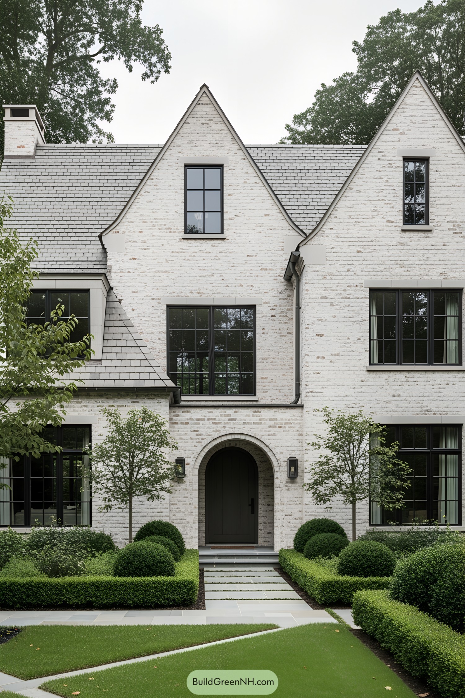 Charming modern cottage with lush greenery