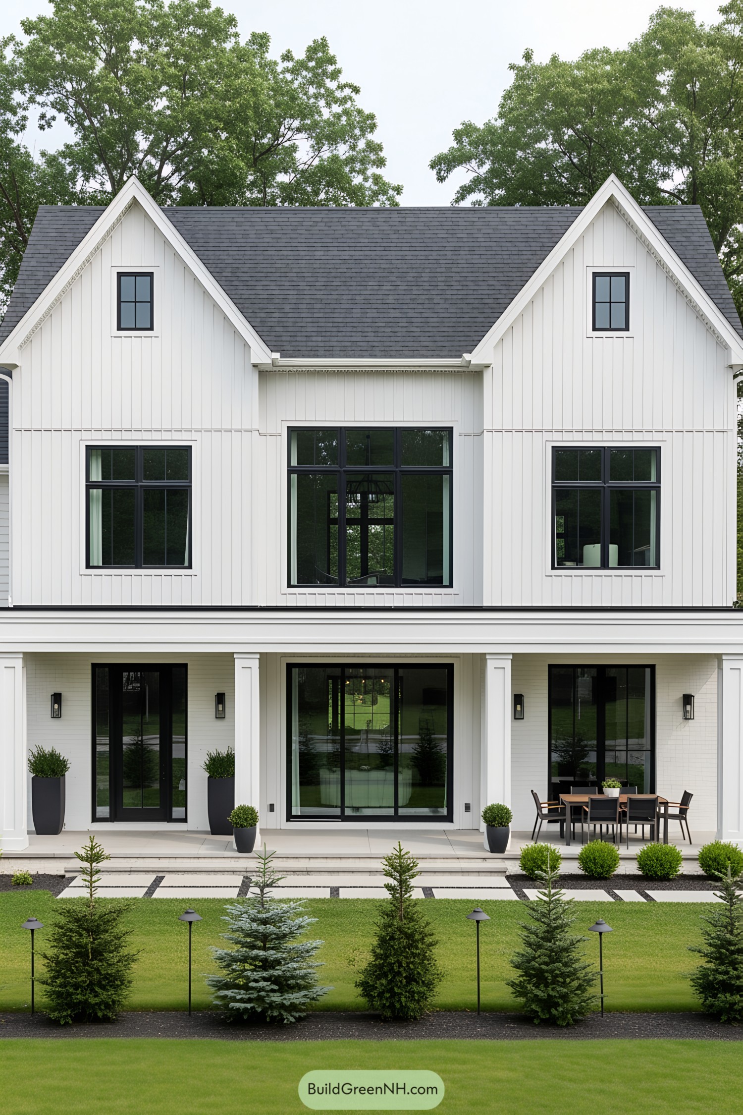 White house with black windows