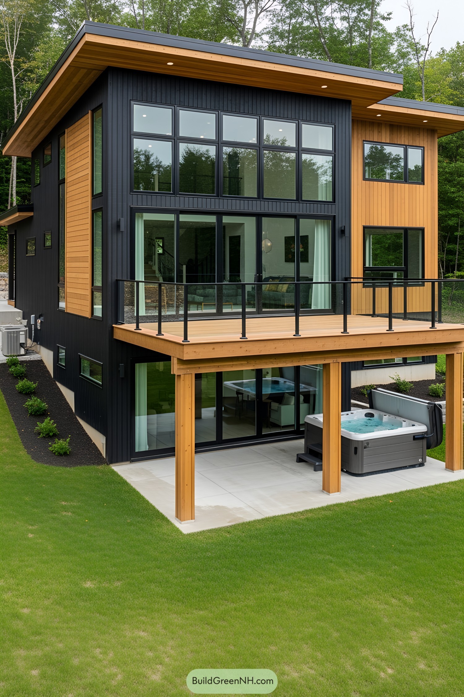 Modern house with a large deck