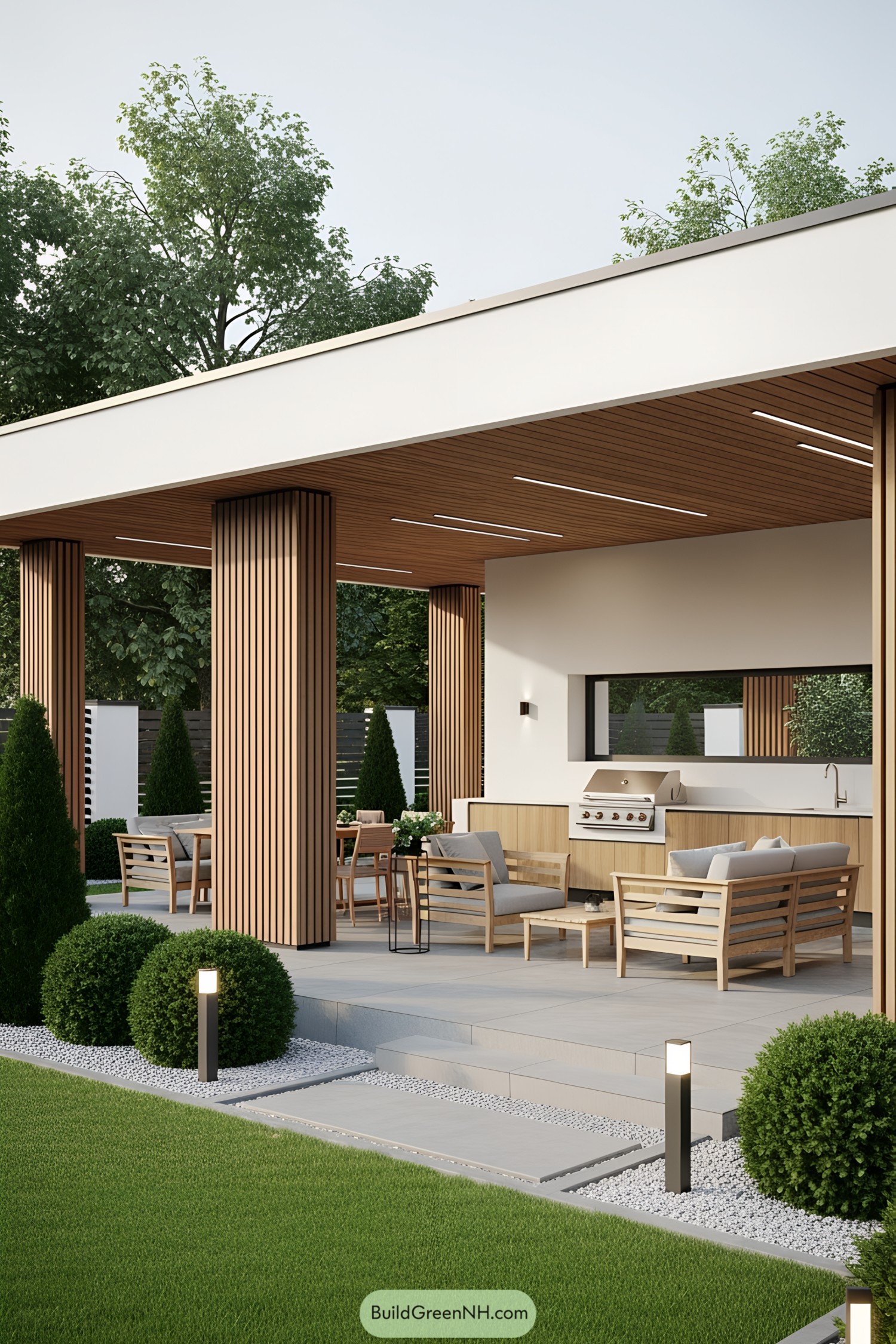 Modern patio with minimalist outdoor seating