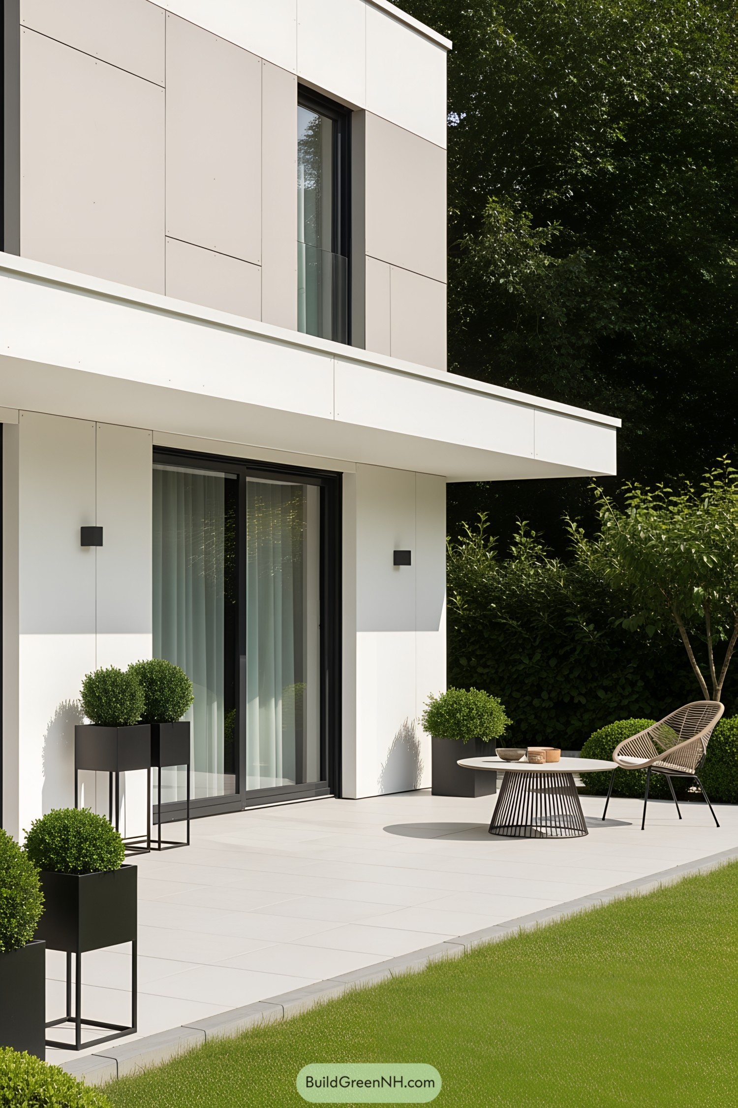 White modern terrace with sleek design
