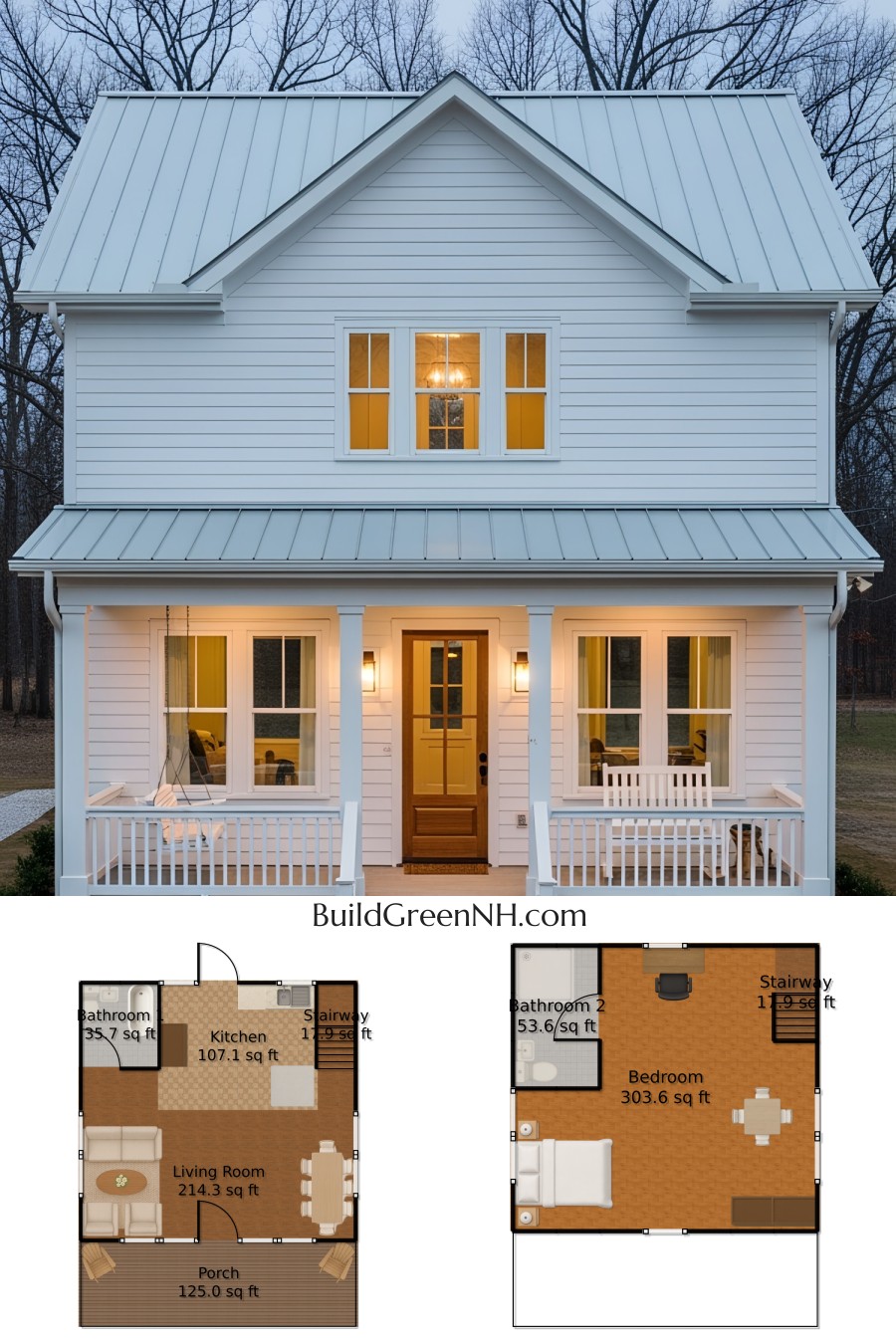 White Picket Dreamscape: Small Farmhouse Plans