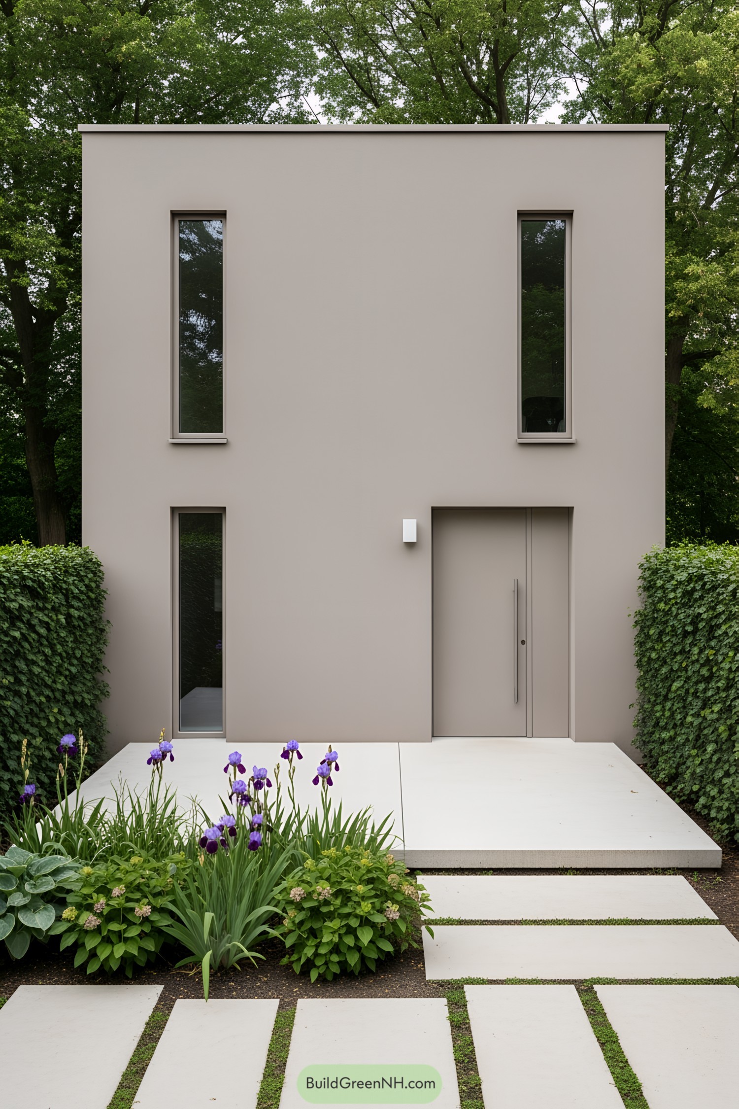 Tiny home with sleek design and vibrant flowers