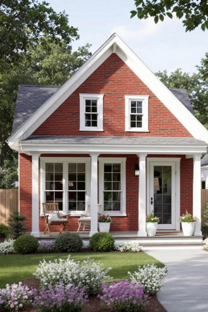 change house siding to red multicolor brick