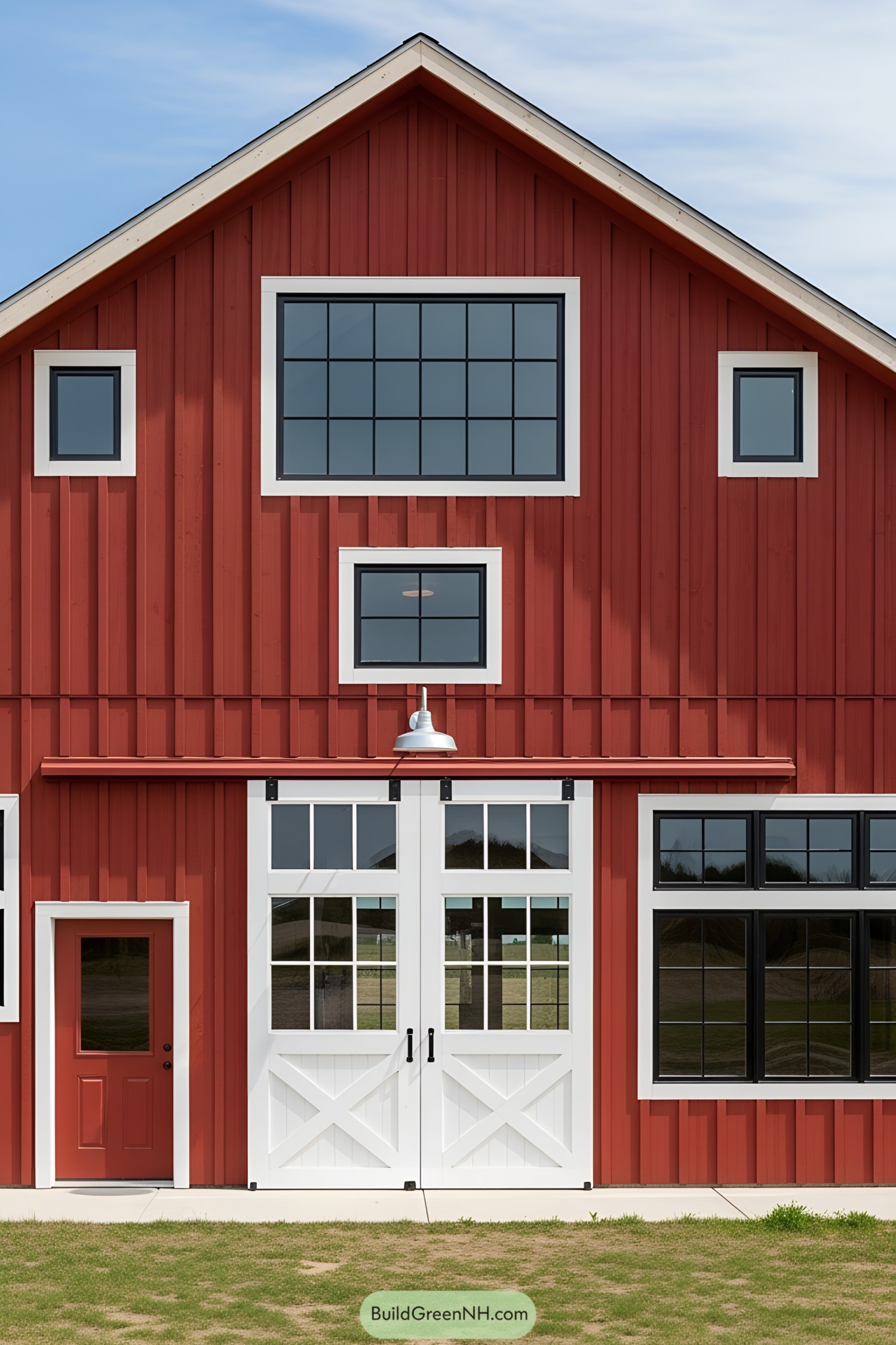 Classic red barn with white accents
