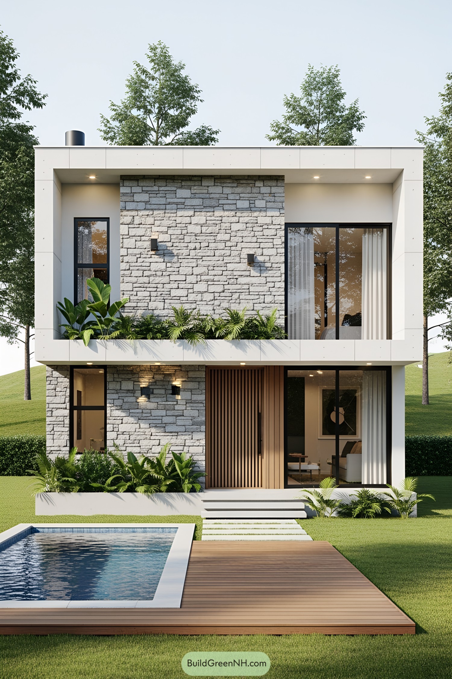 Small house with a pool and modern design