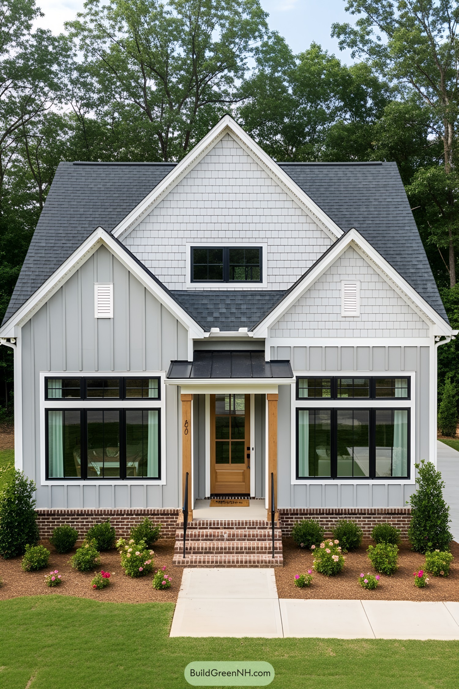Front view of a traditional cottage with a modern twist