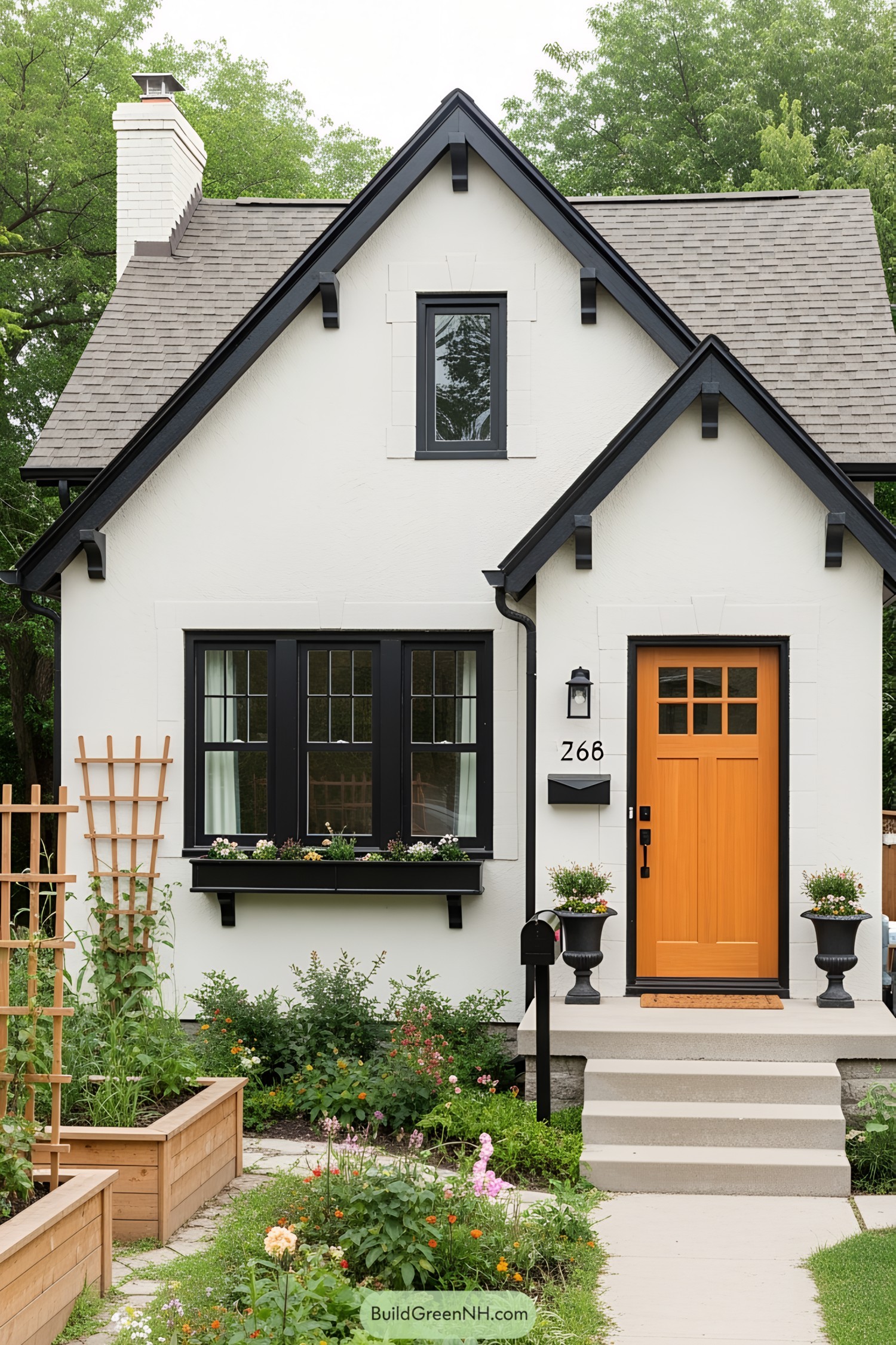 Small traditional house with garden