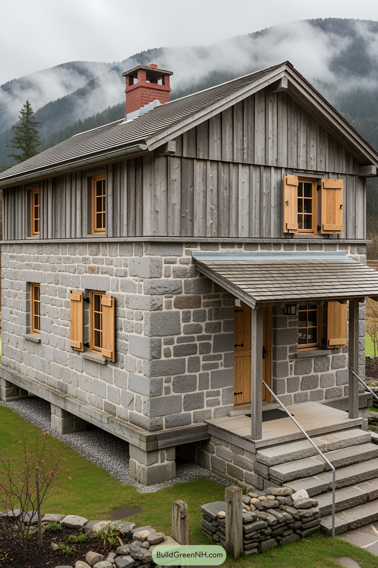 Charming stone and wood cottage with rustic feel