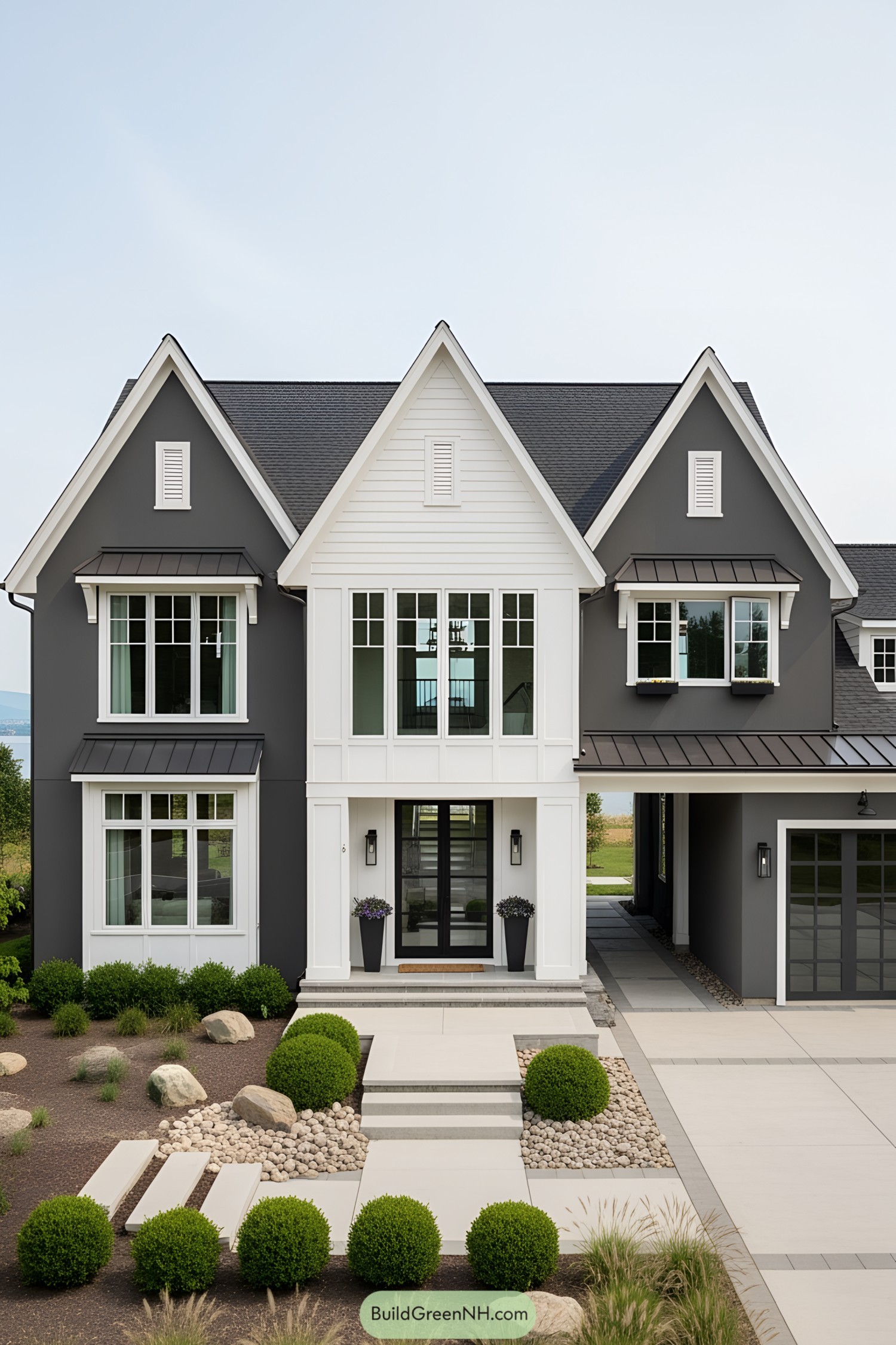 Modern transitional home with bold colors and clean lines