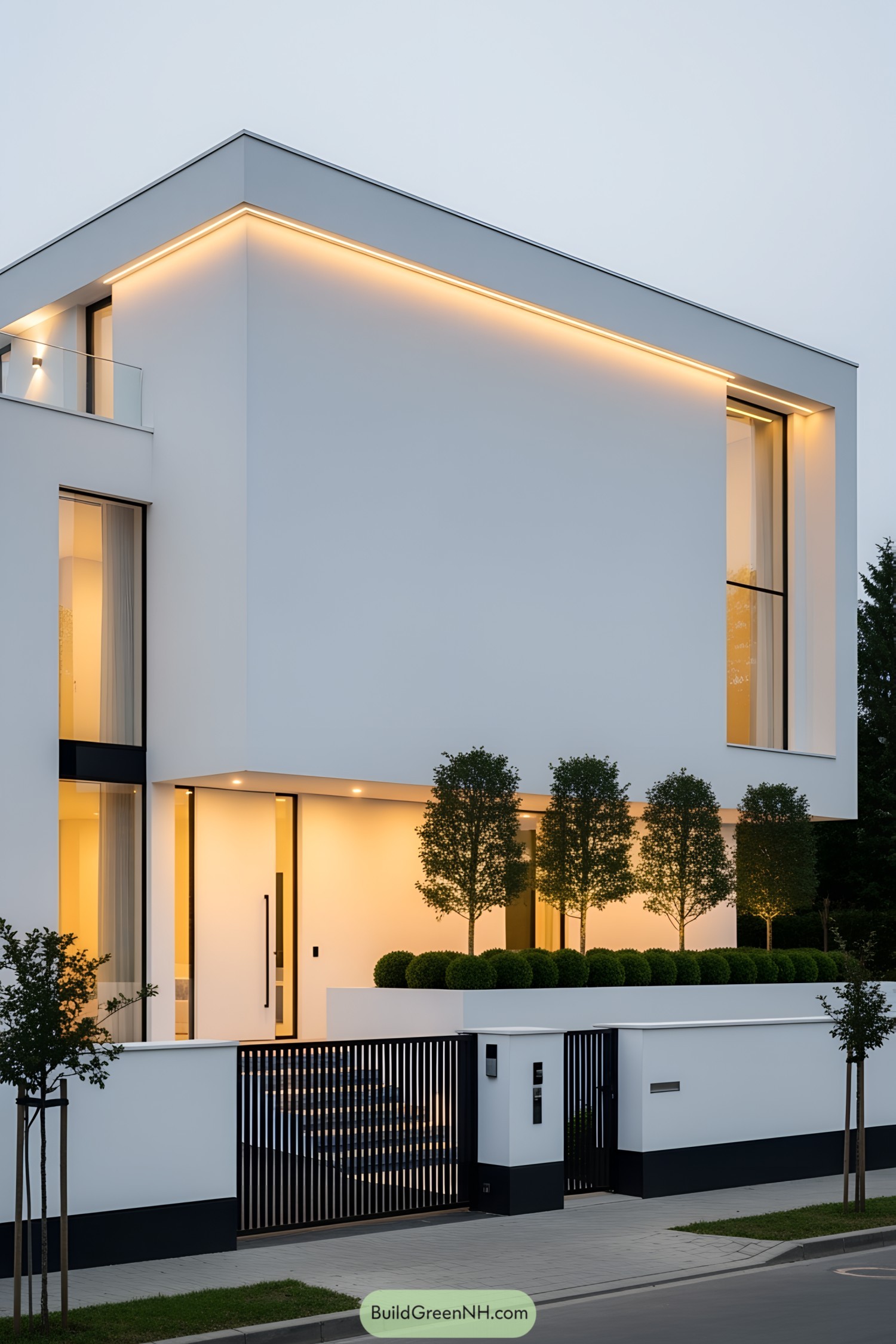 Modern white villa with sleek design