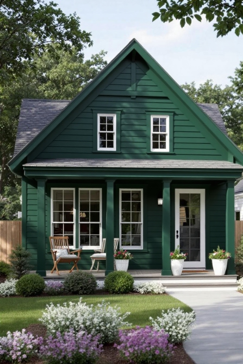 change house color to forest green