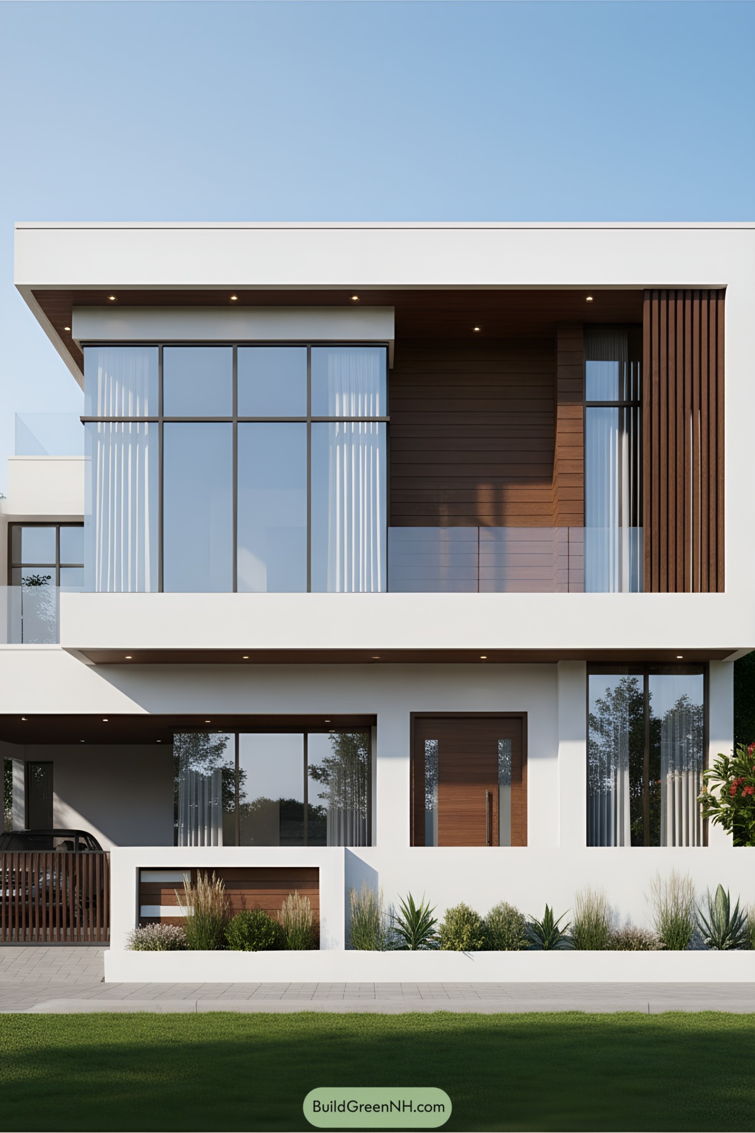Sleek 3D elevation of a modern bungalow