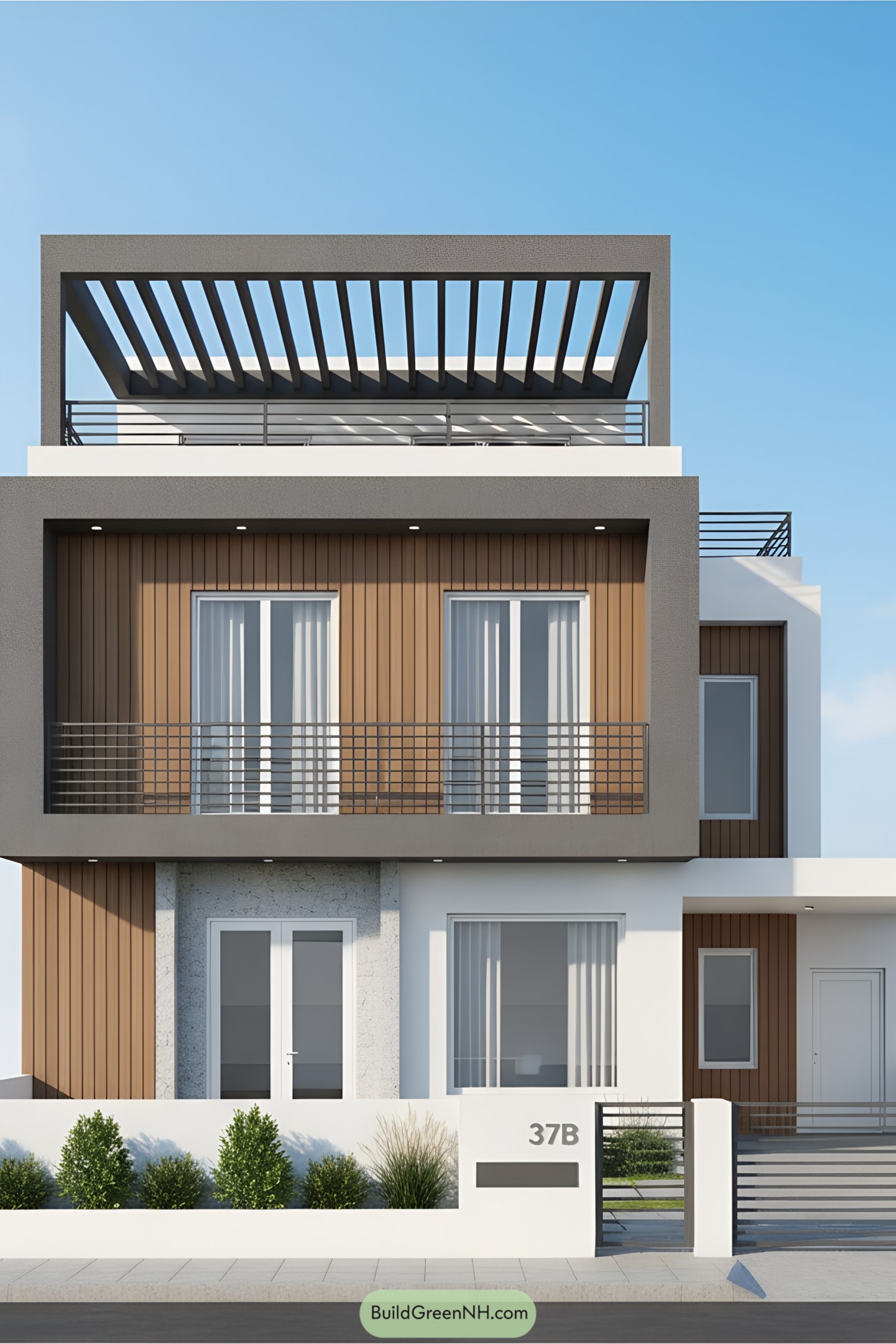 Modern two-floor house with sleek design