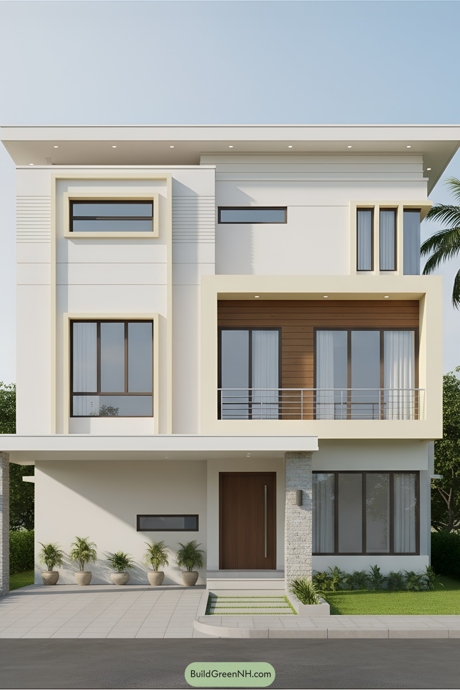 Sleek two-story house with modern design