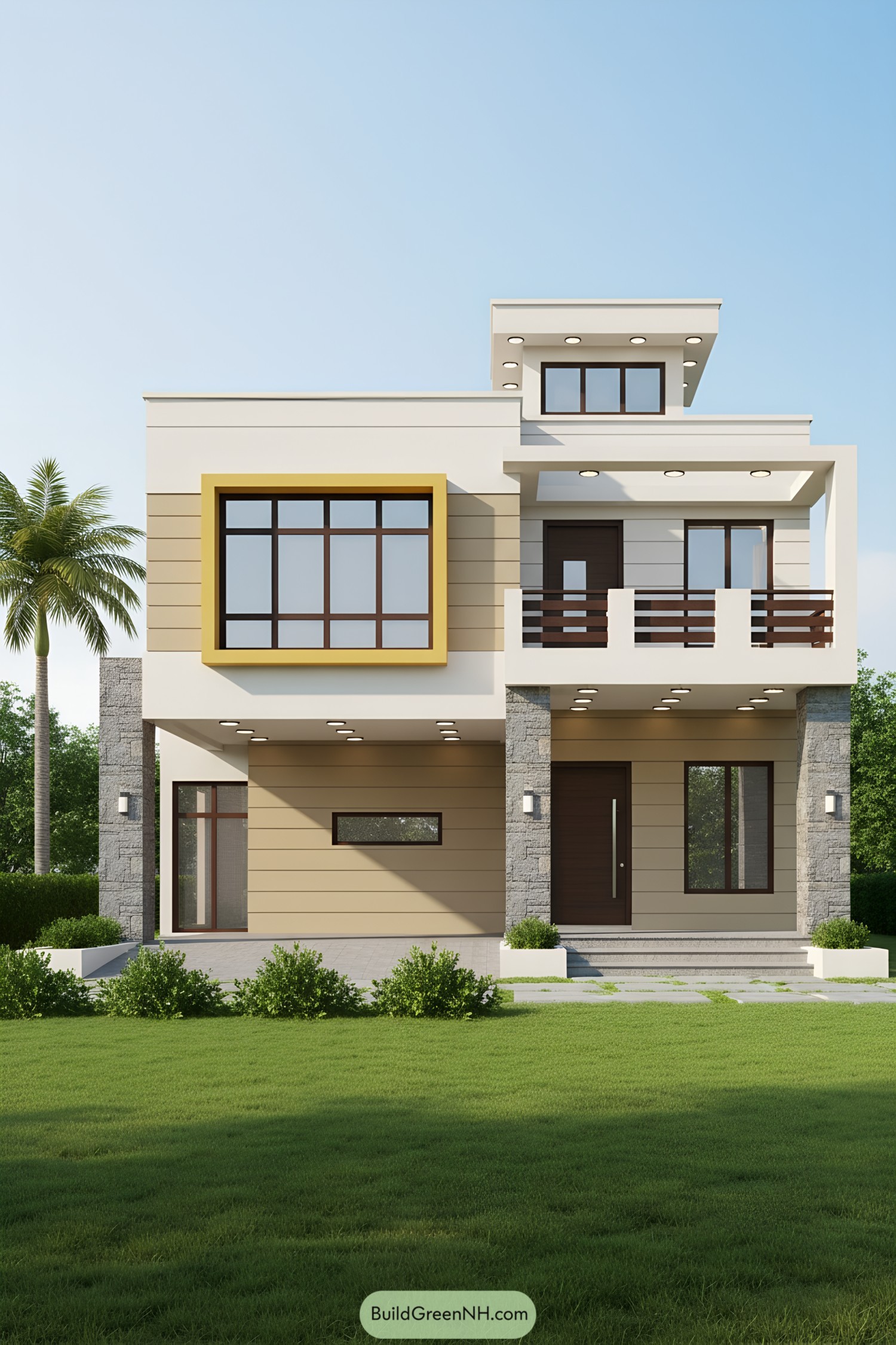 Stylish two-floor house with sleek modern design