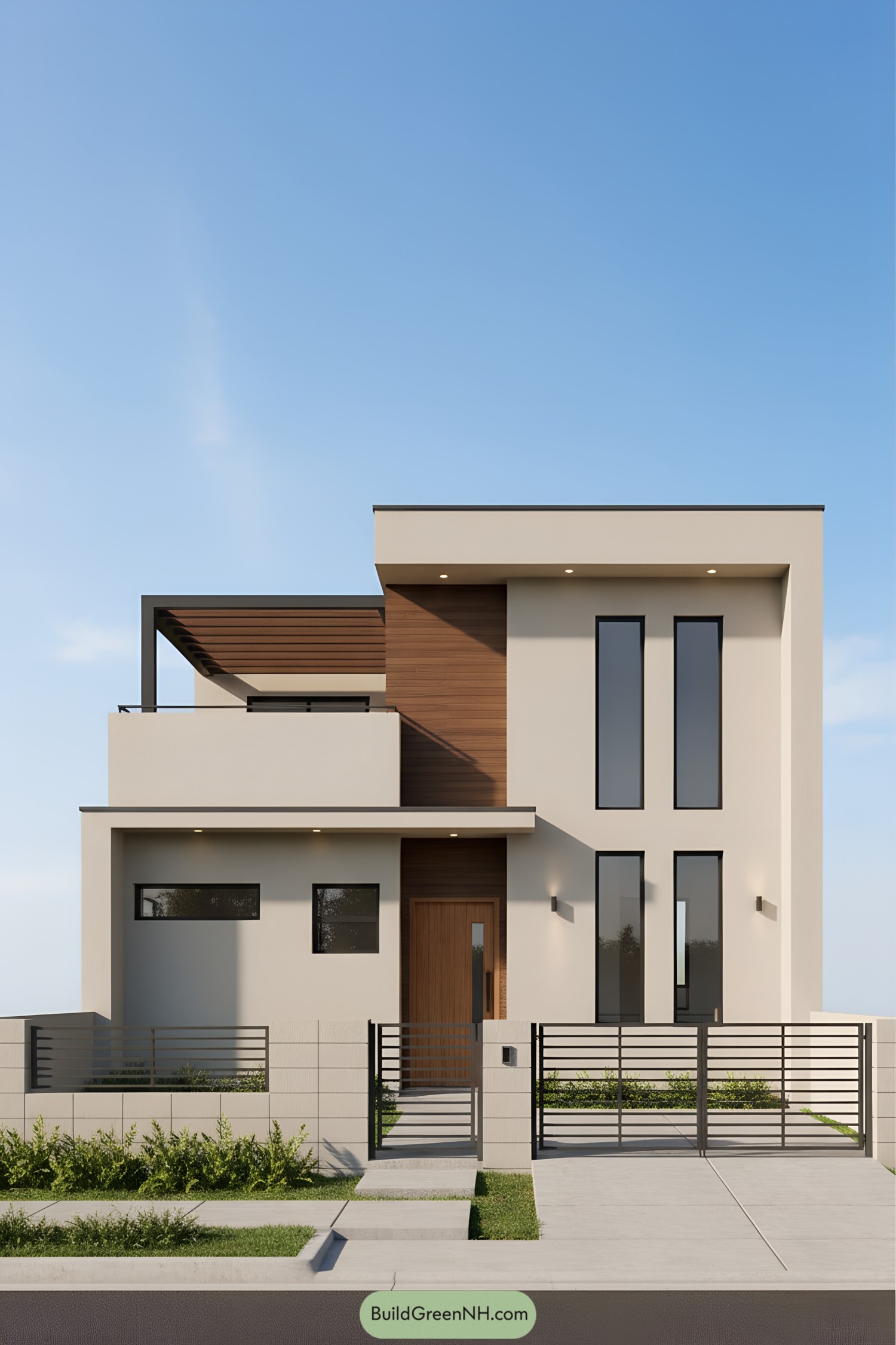 Sleek modern single-floor house with geometric lines