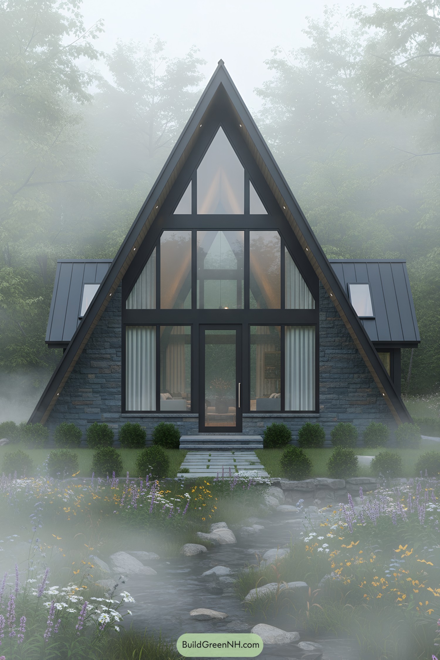 25 A-frame House Facades That Rock Stone and Glass Elegance