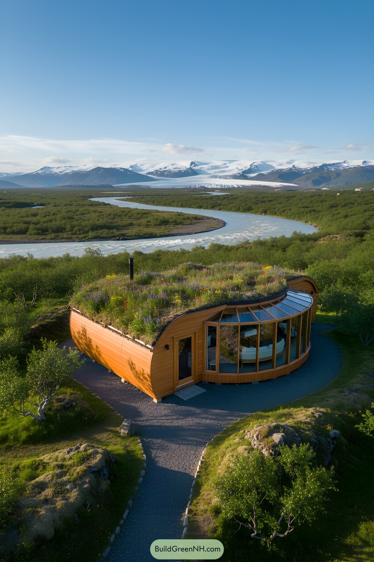 Modern cabin with glass facade in Icelandic nature