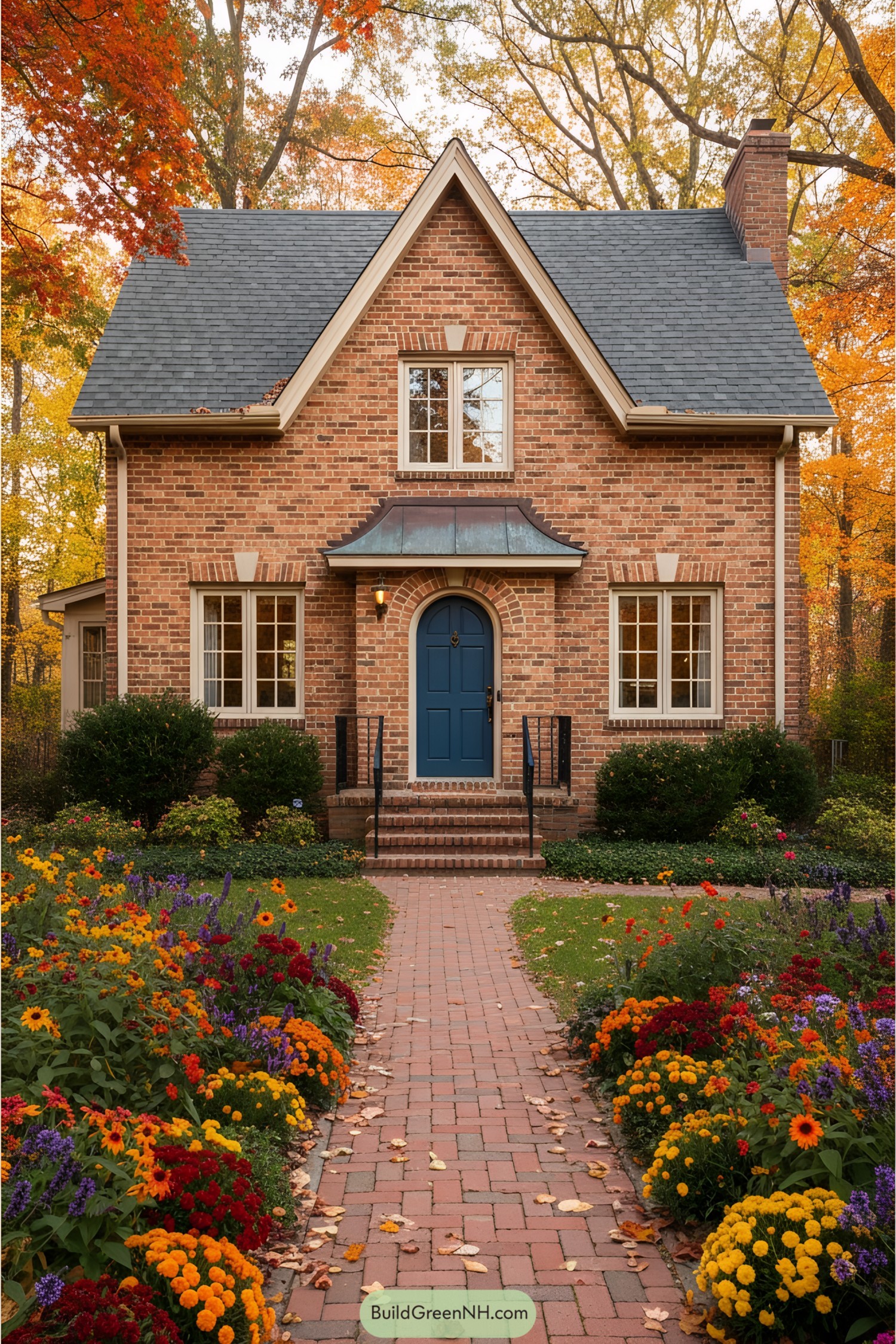 Charming brick cottage with vivid garden