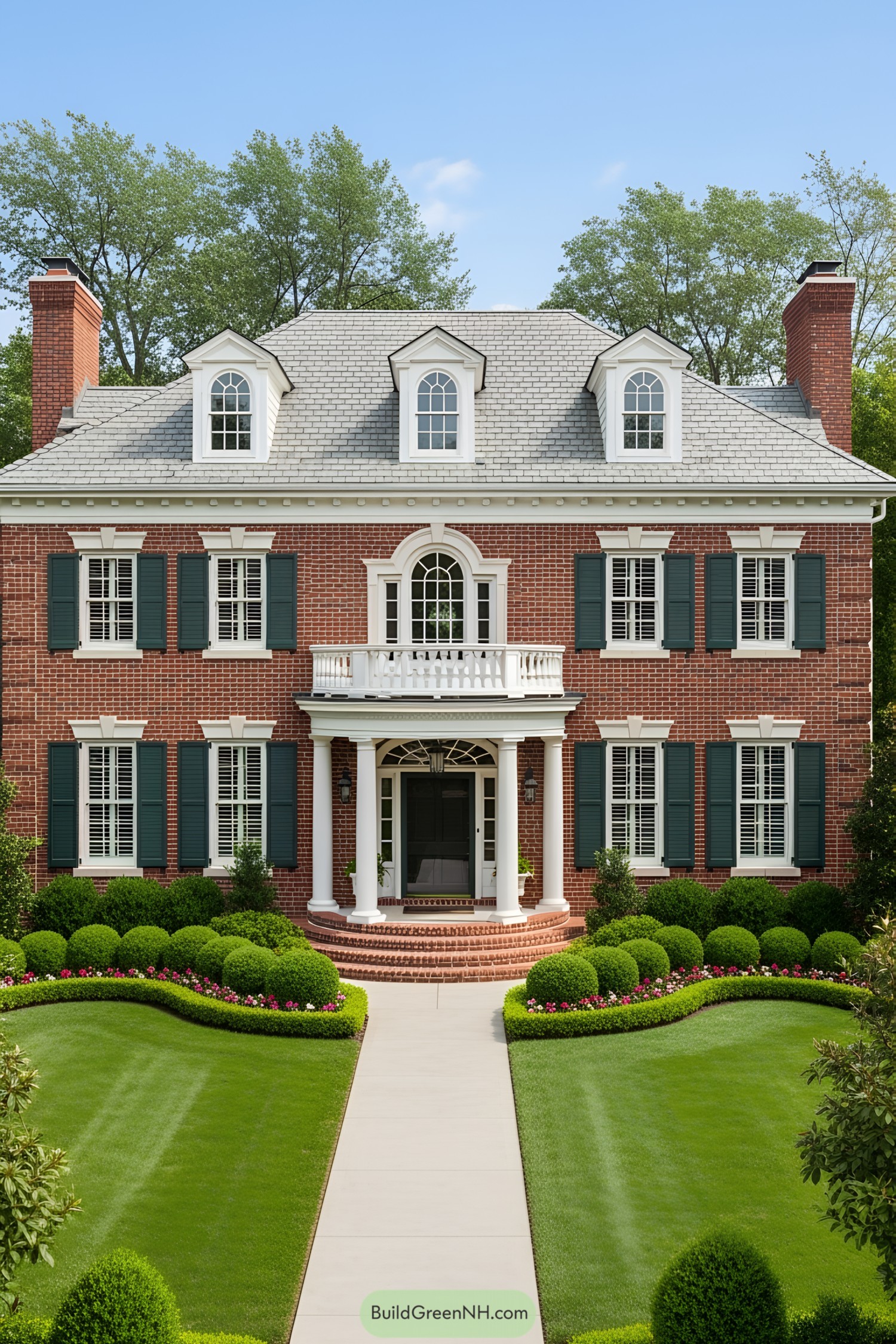 Charming brick house with green shutters