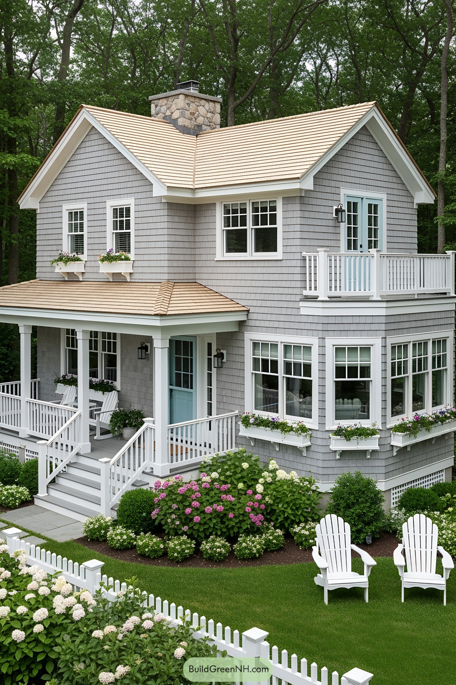 Charming coastal cottage with a lush garden