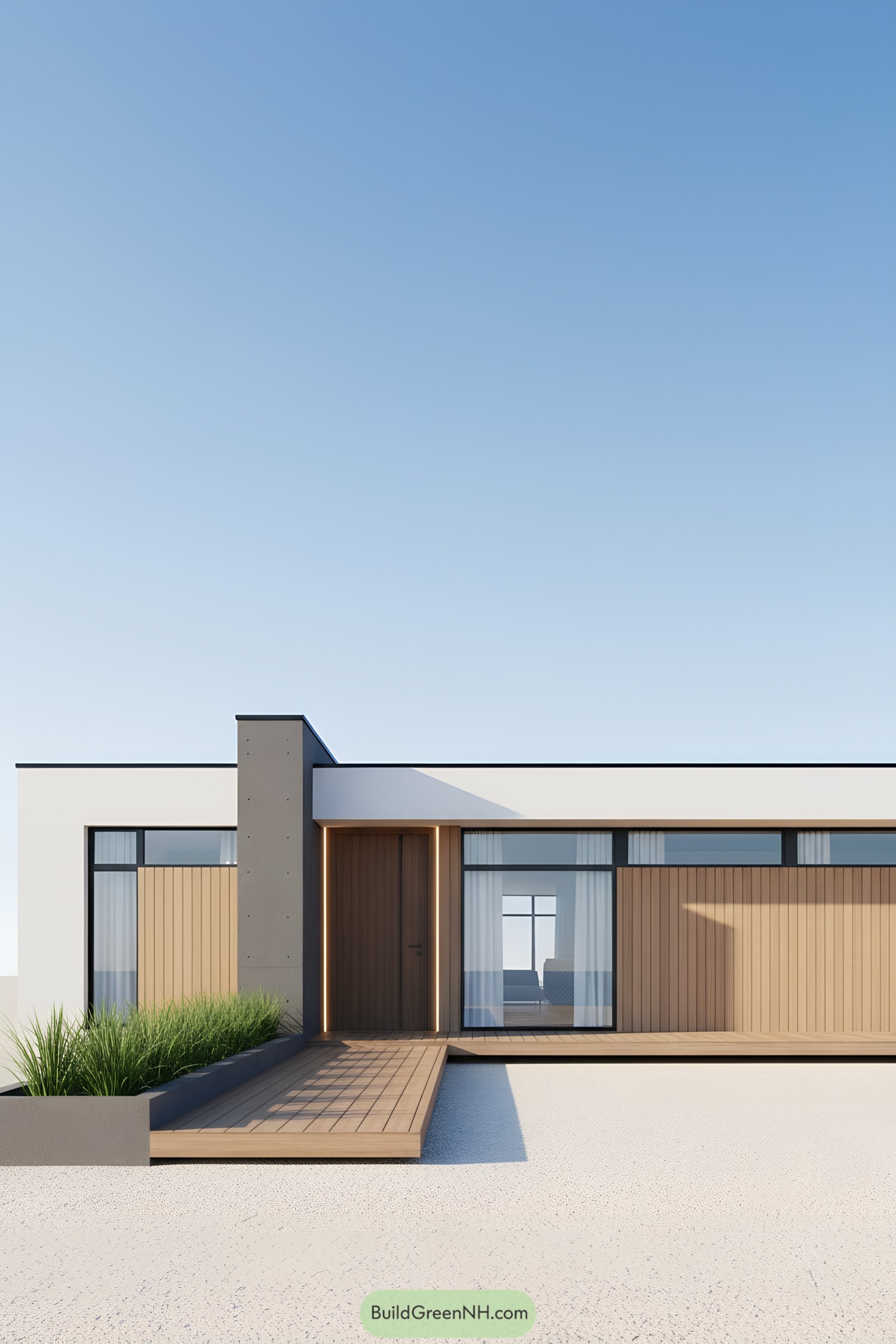 Modern single-floor house front elevation