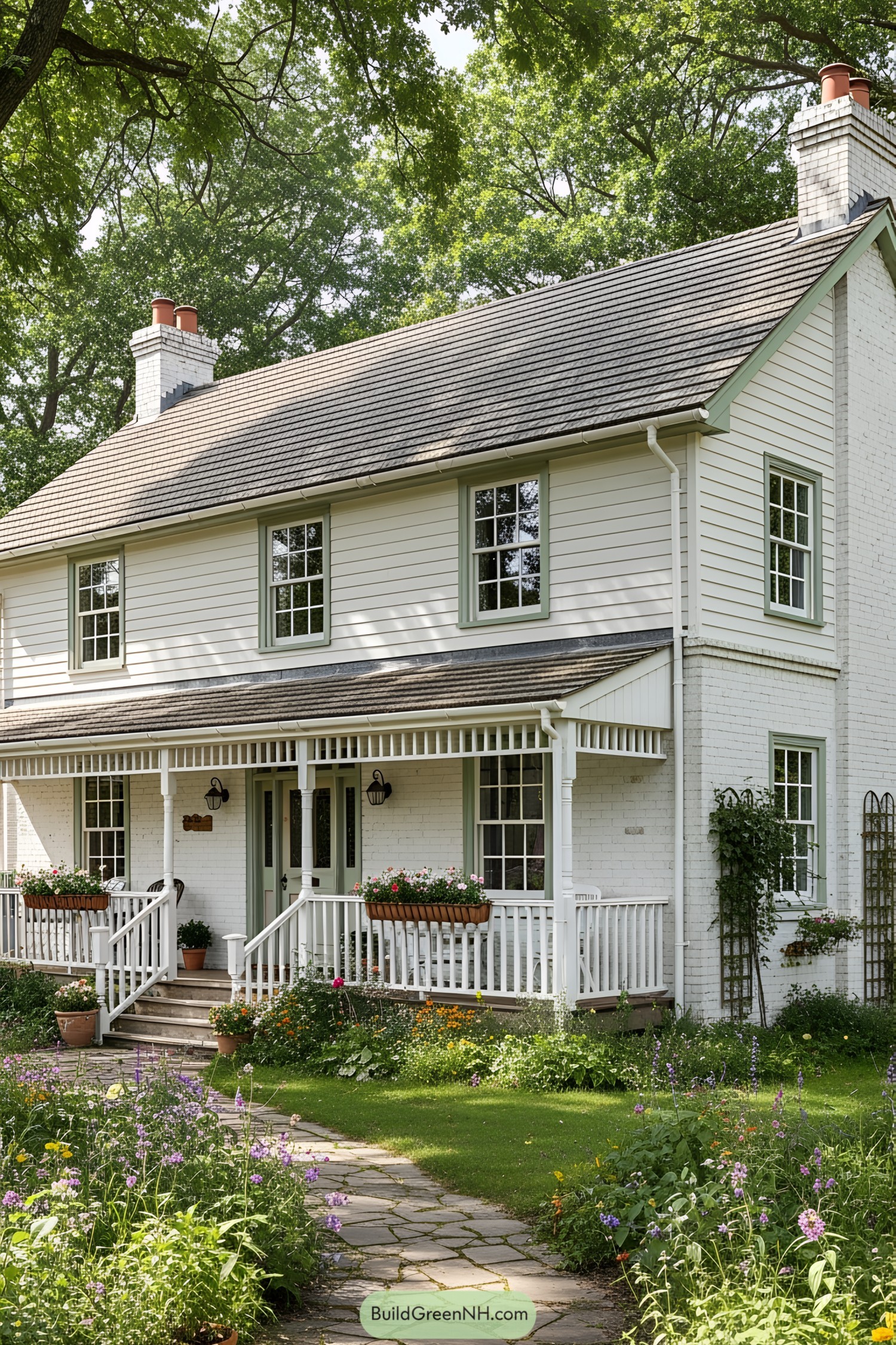 Charming farmhouse with lush garden
