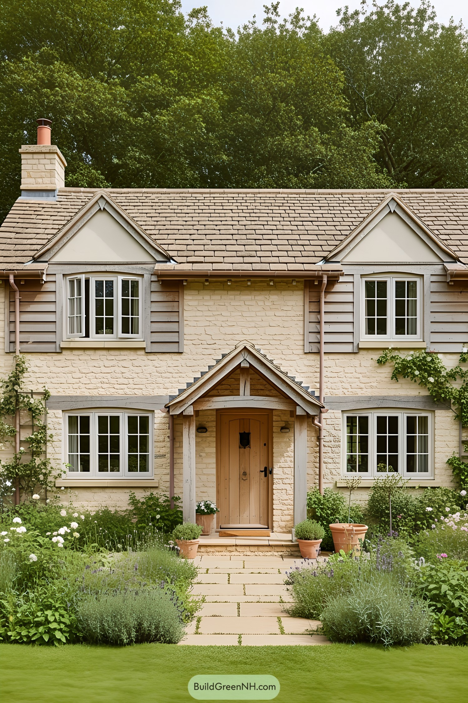Charming farmhouse with lush garden