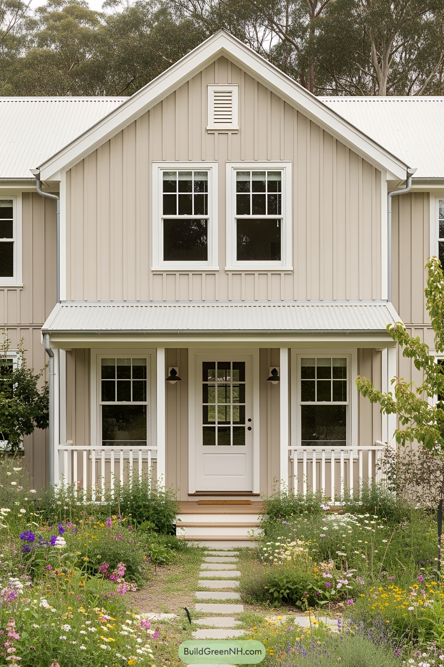 Charming farmhouse with blooming garden