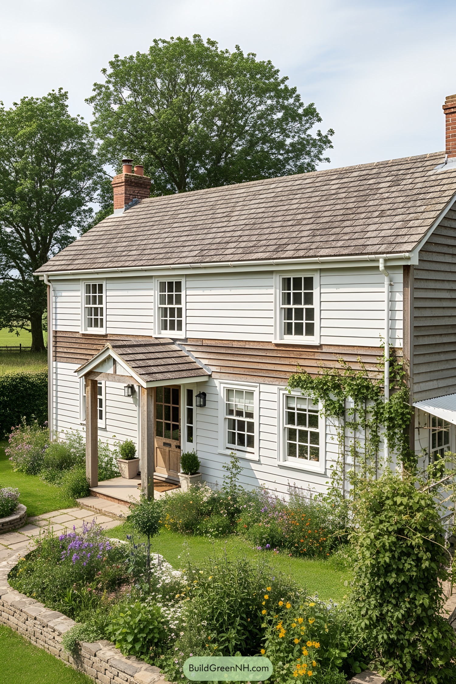 Charming farmhouse with a lush garden