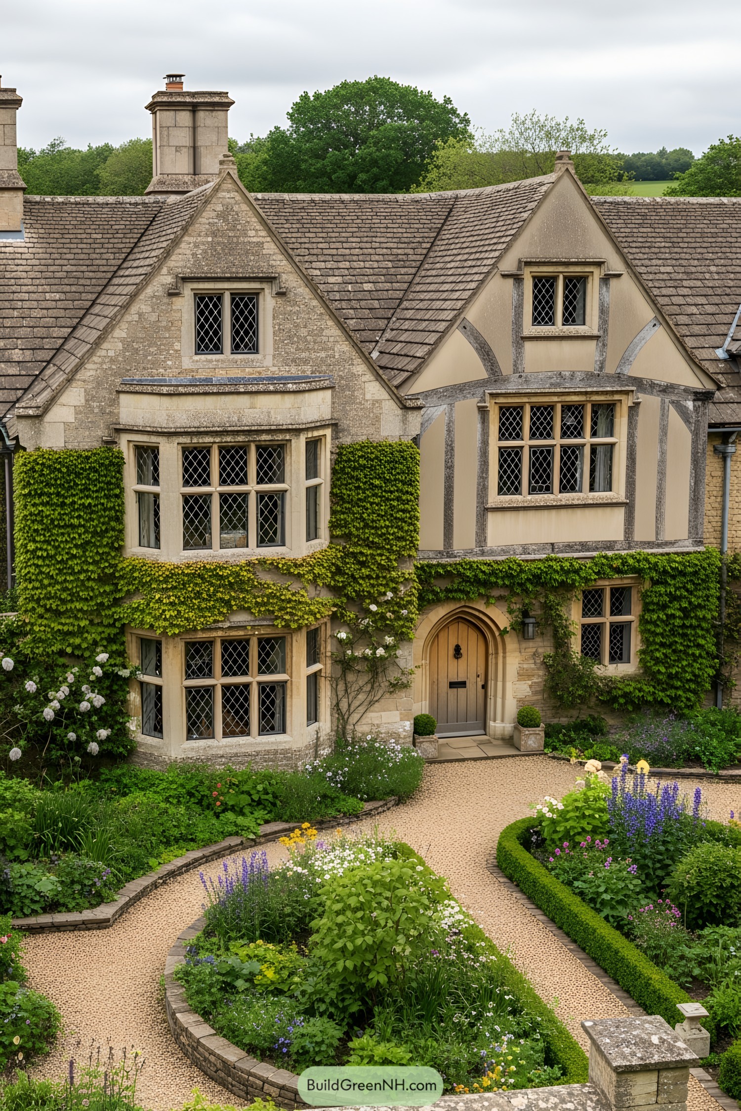 Charming stone house with lush garden