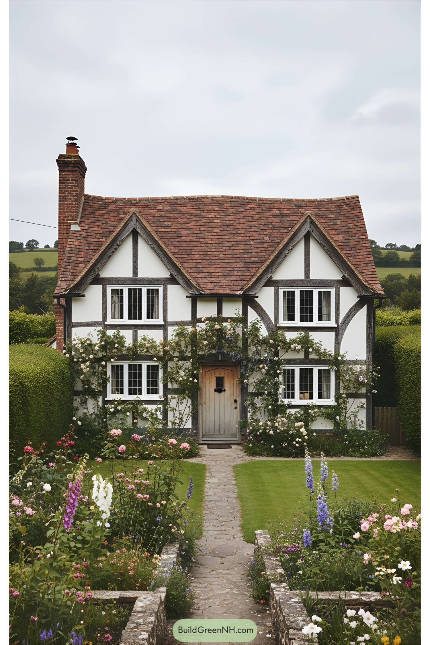 Charming cottage with lush floral garden