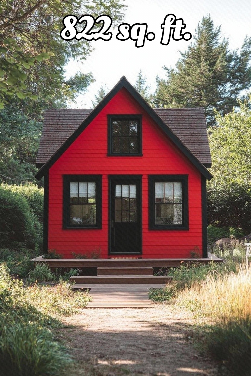 change house color to red with black trim