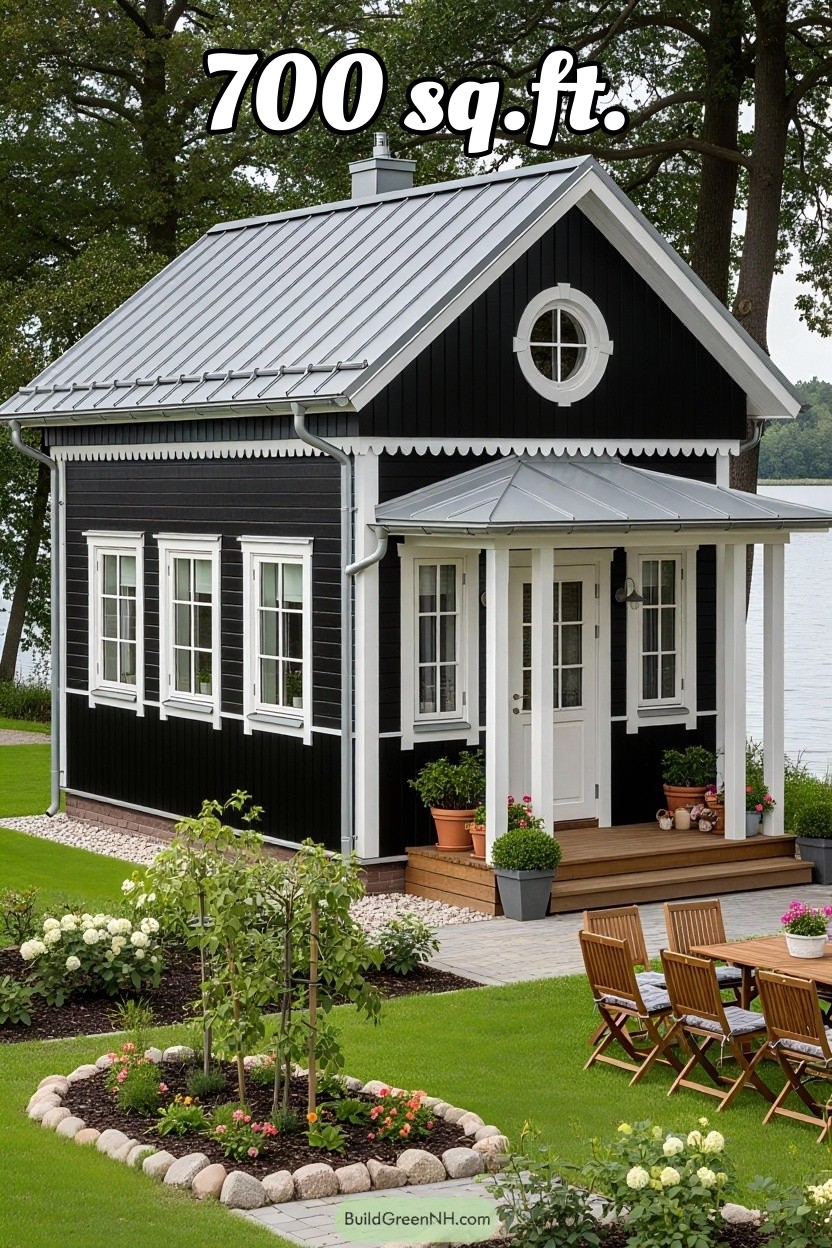 change house color to black with white trim