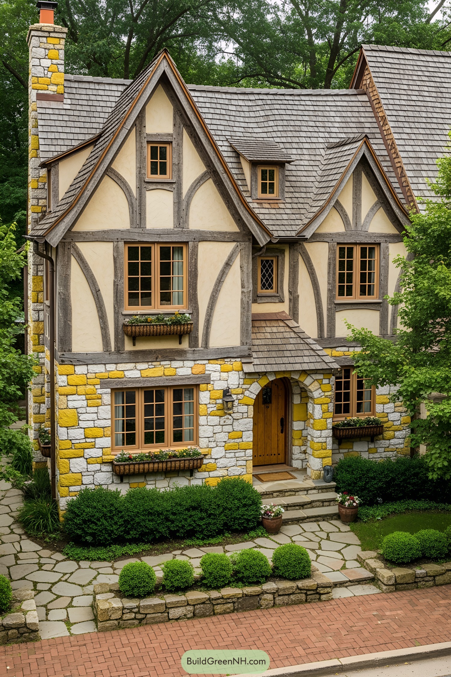 Charming cottage with stonework and wooden accents