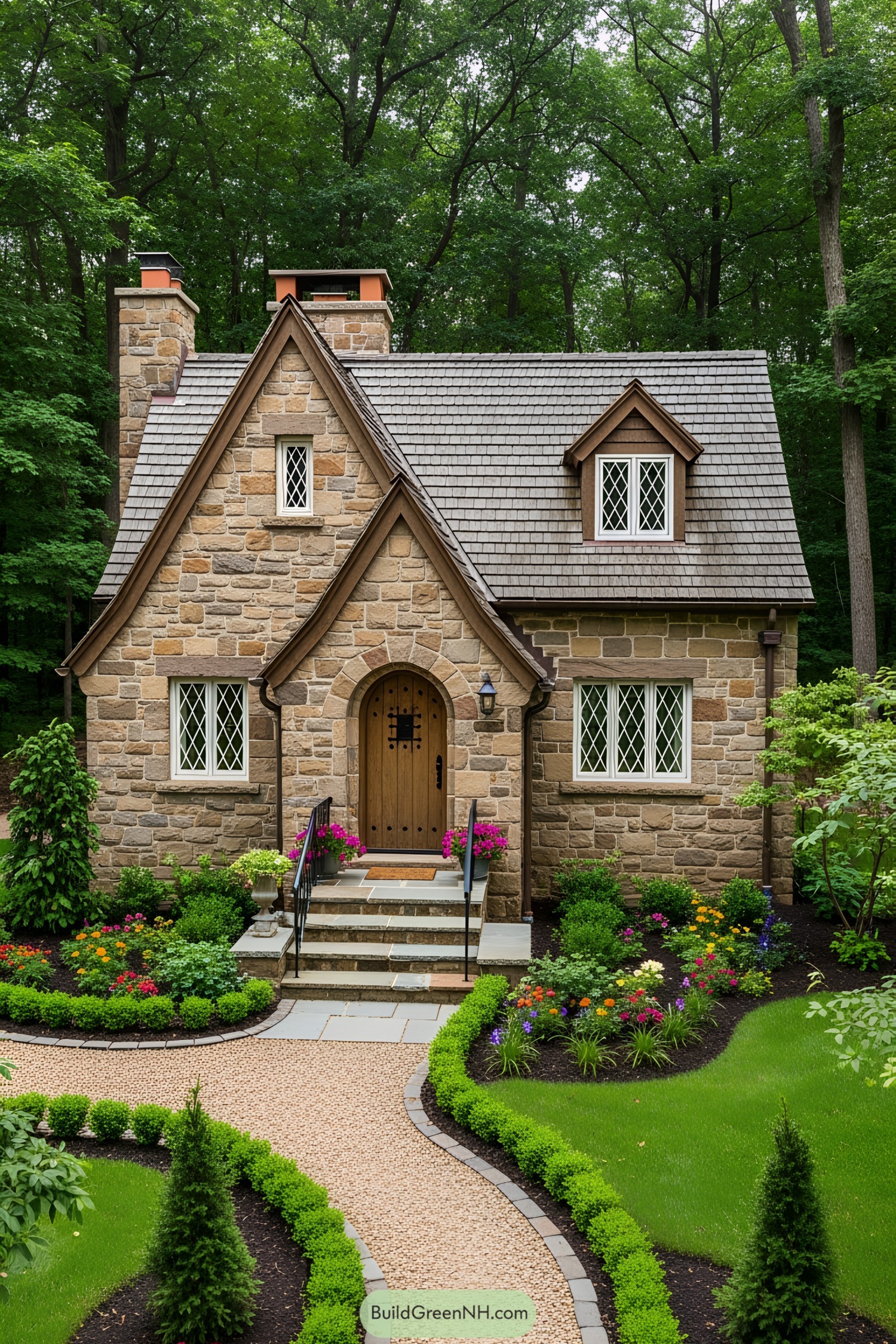 Charming stone cottage with lush garden