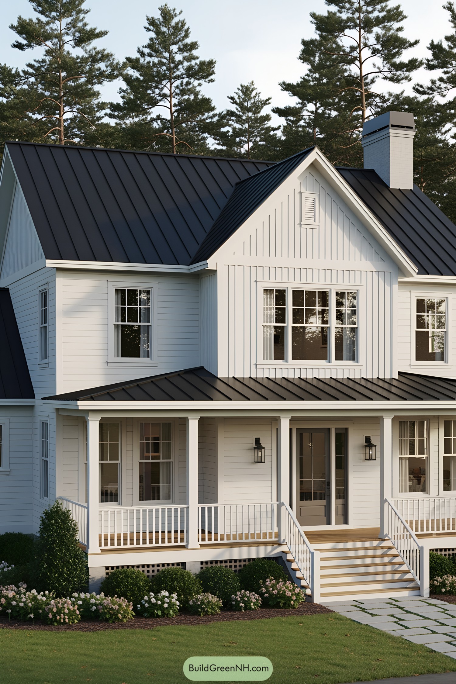 Farmhouse with a cozy front porch