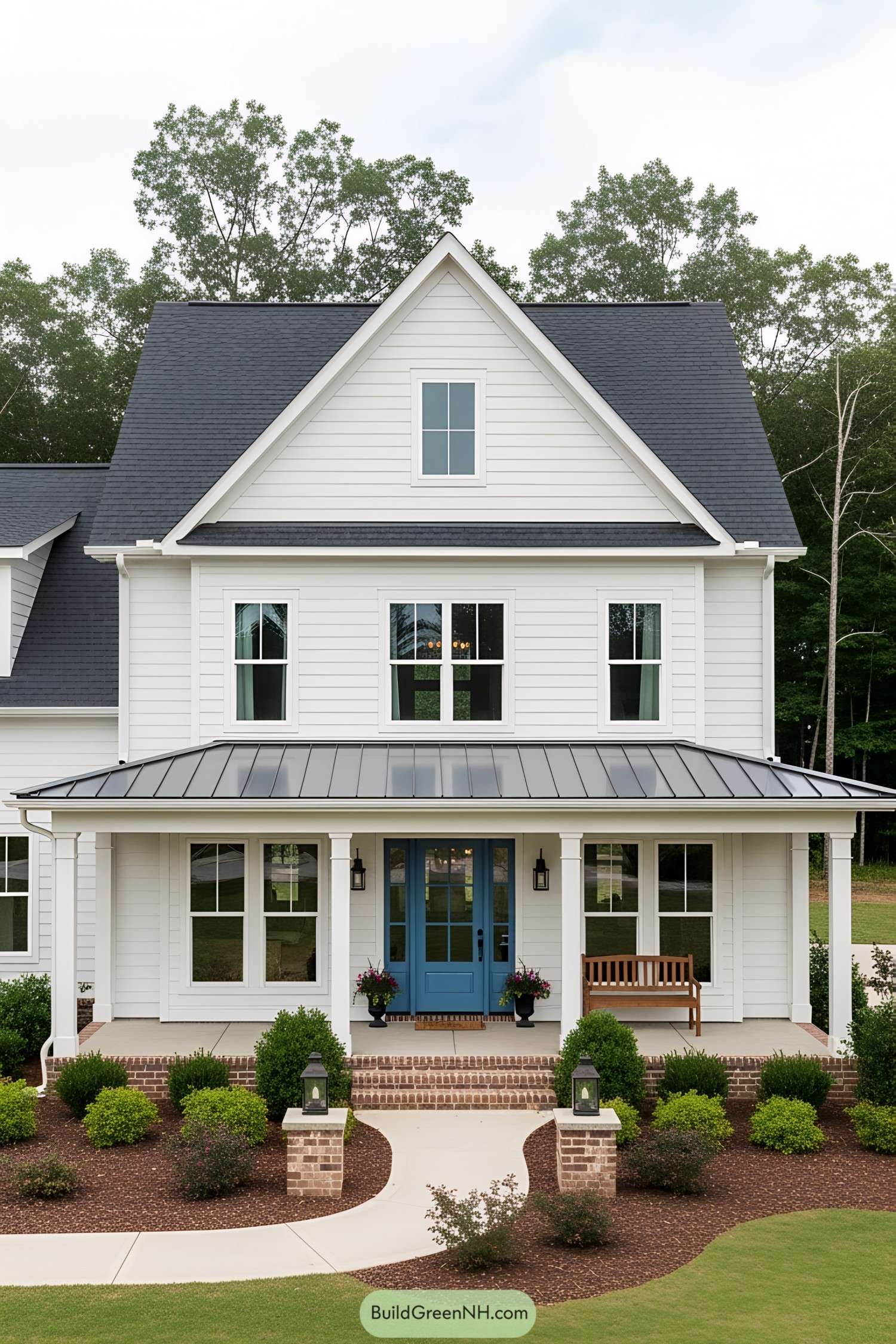 Farmhouse with welcoming front porch