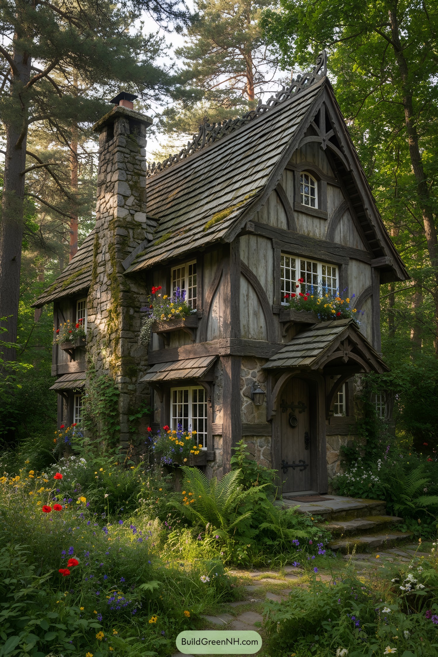 Charming cottage nestled in a lush forest