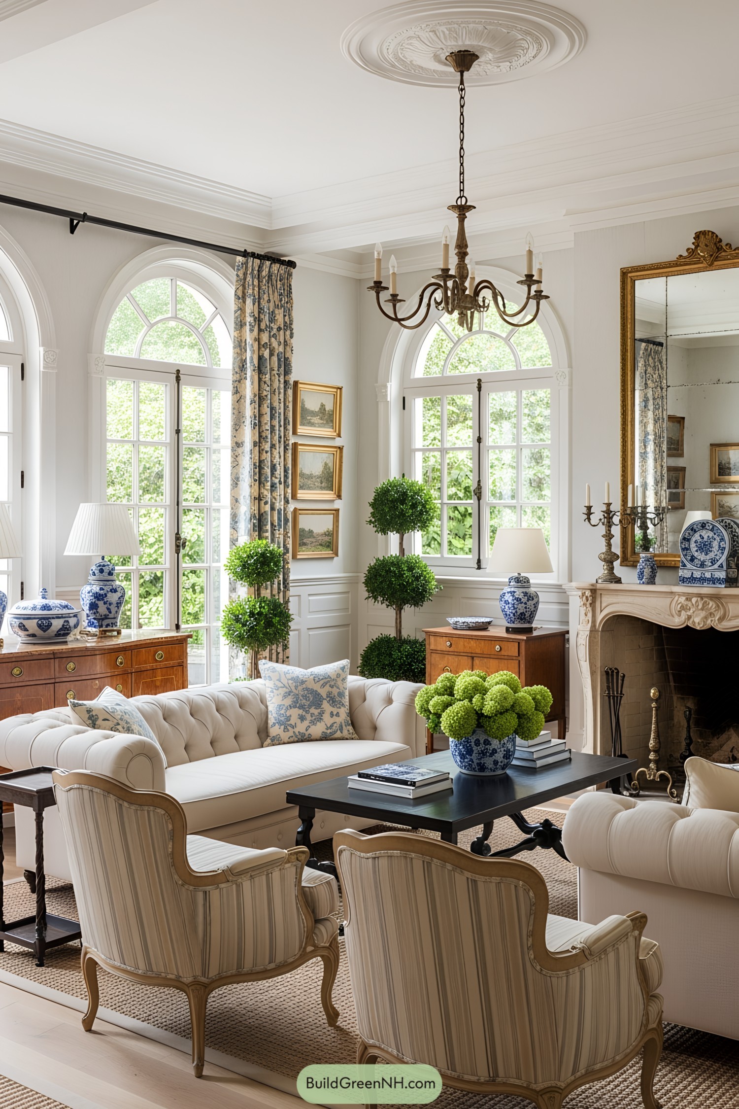 Elegant French-style living room with classic decor