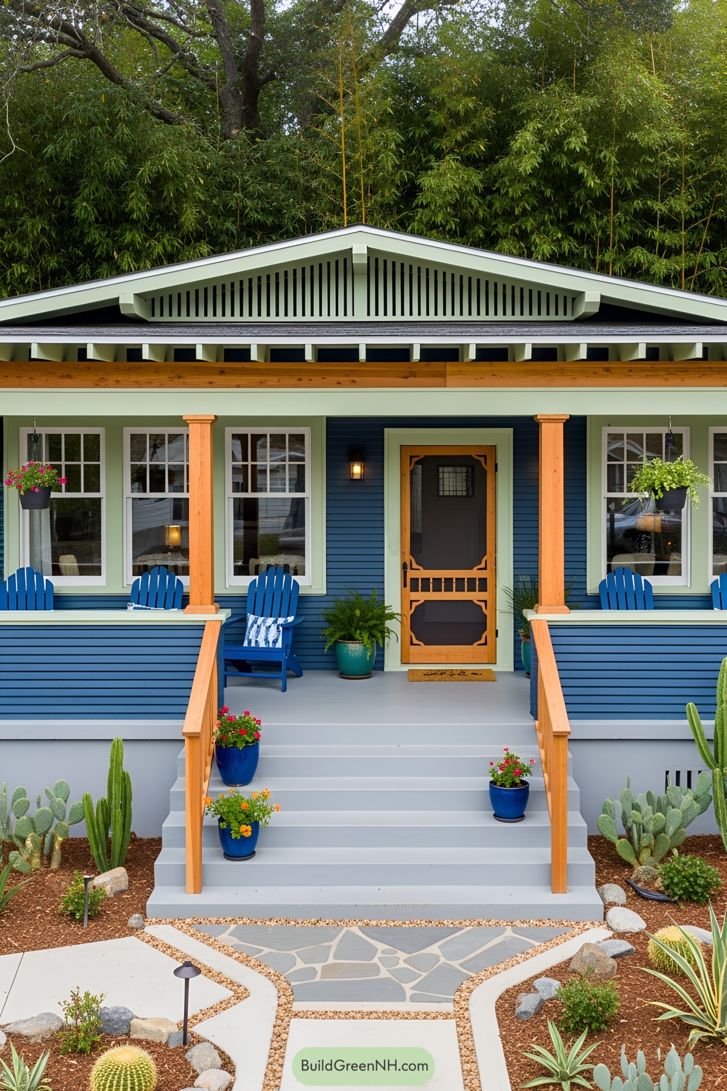 Colorful porch with vibrant decor