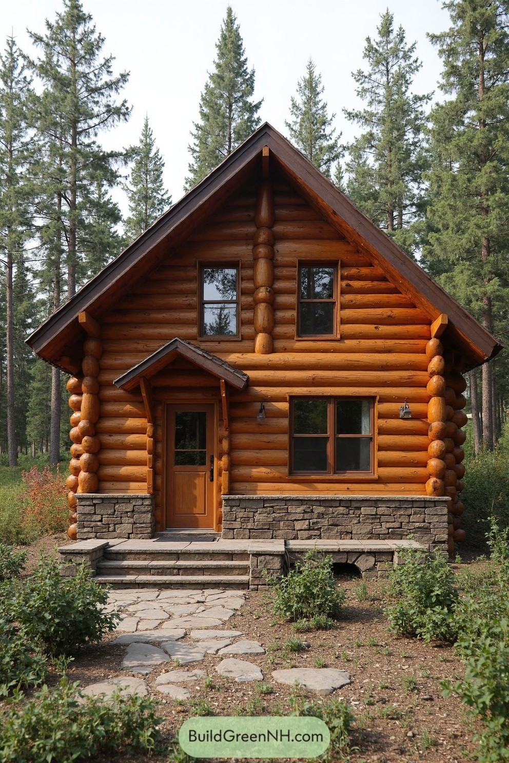Charming two-story log cabin in the woods