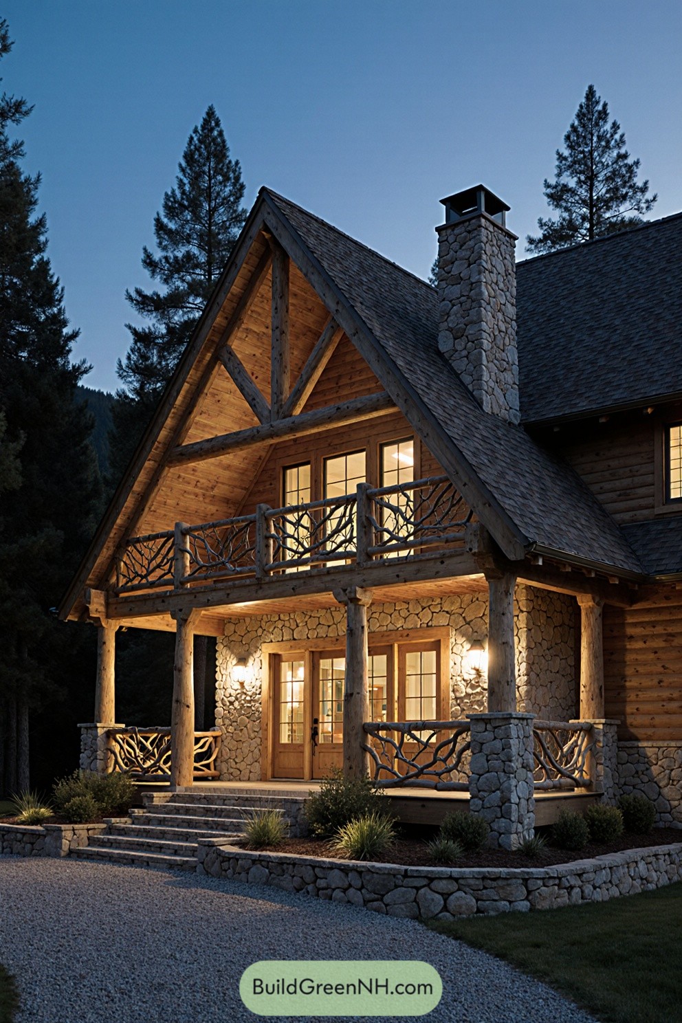 Charming log cabin with stone façade