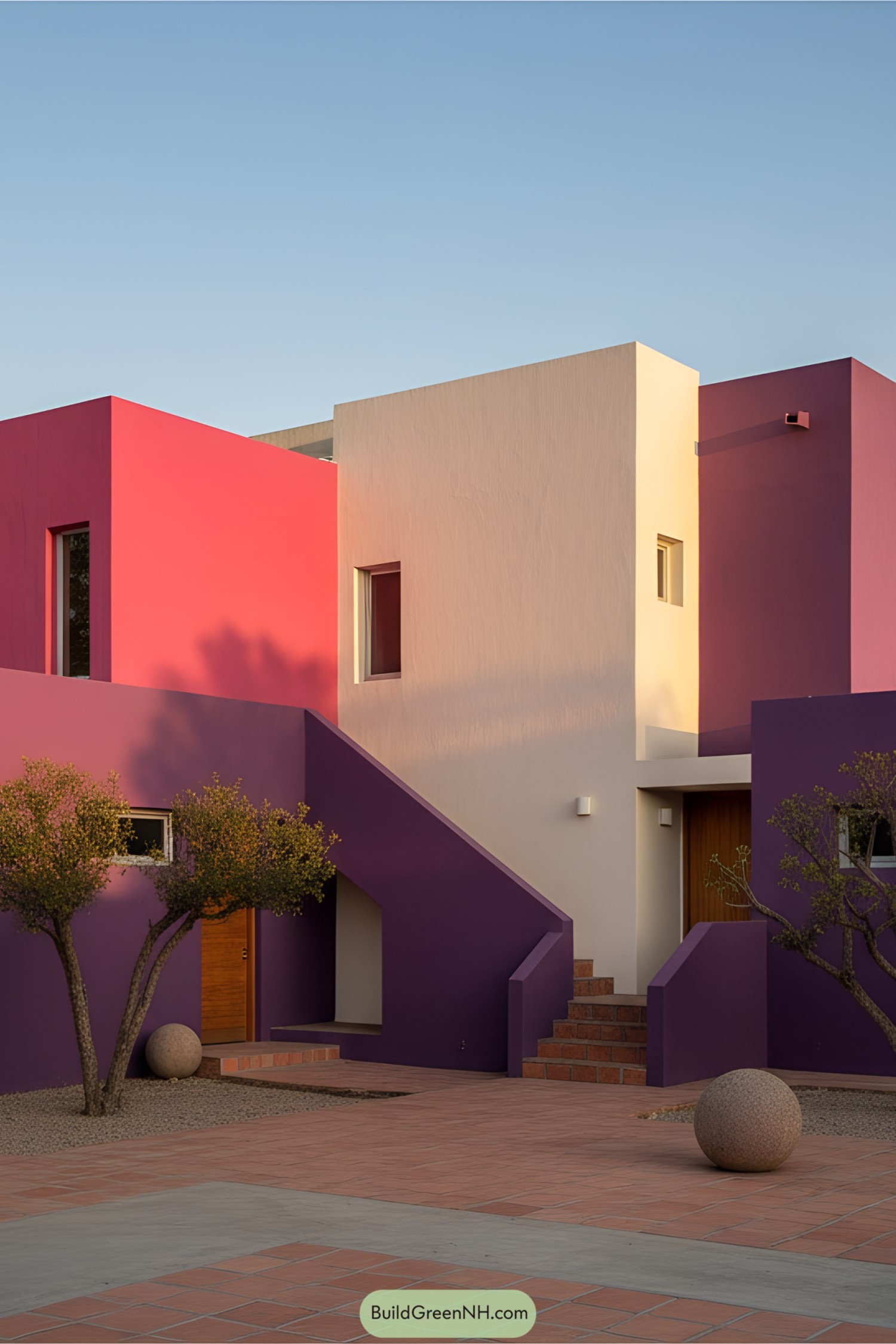 Vibrant modern house with colorful walls