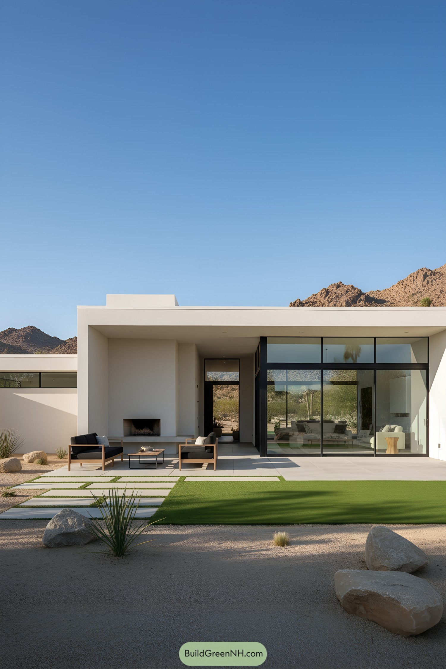 Modernist desert home with sleek lines and large windows